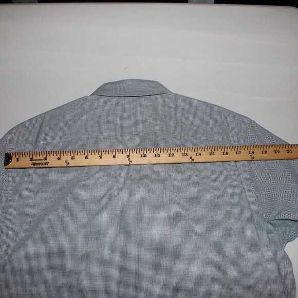Burberry Shirt Sz 16.5 Navy Blue White Collared Button Down 100% Cotton Shirt - Picture 11 of 12